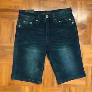 NWT free planet stretch mens dark blue shorts labeled 28
